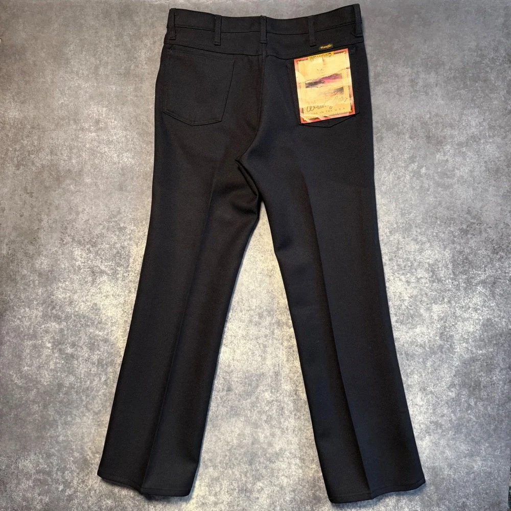 VTG Wrangler Wrancher Boot Pants Mens 36x32 Navy Polyester Made in USA NWT