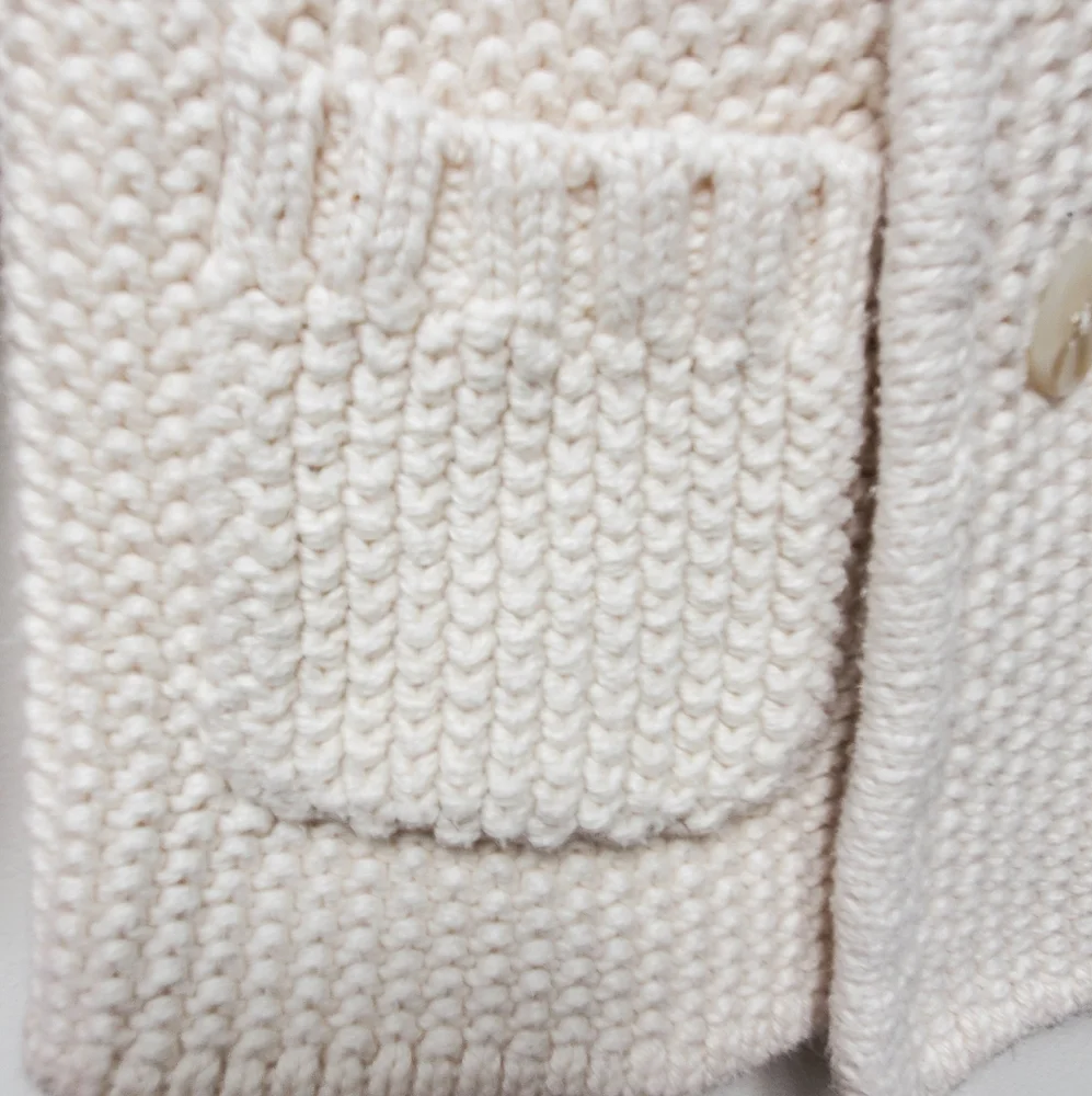 Banana Republic Double Breasted 100% Cotton Cardigan Pockets Chunky Size 18-24 M