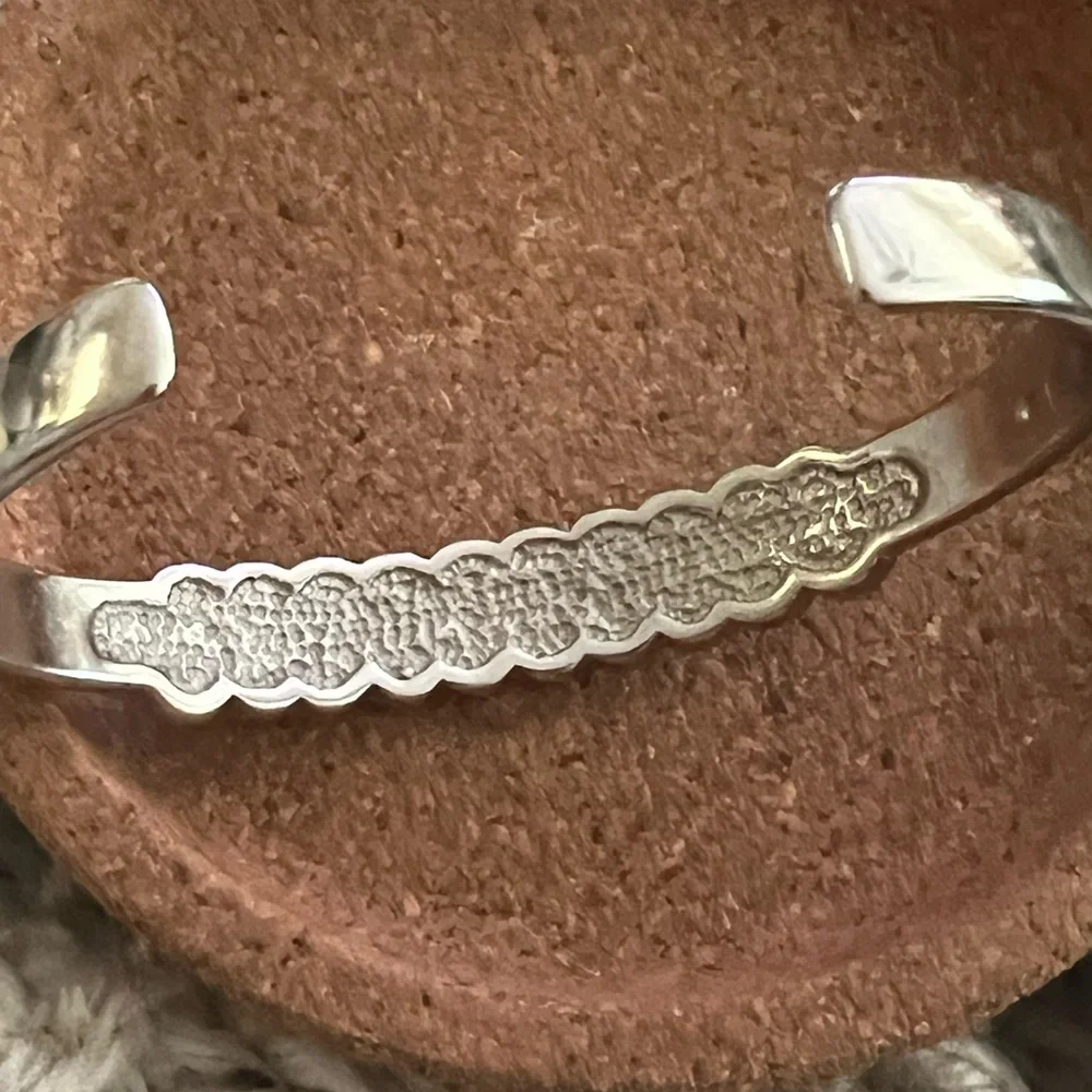 Native American Sterling Silver Zuni Heart Cuff  Bracelet with Turquoise