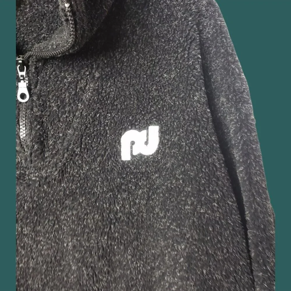 Porsche Design Vtg Pullover Sweater W/ Quarter-Zip & Embroidered Logo Blk Large
