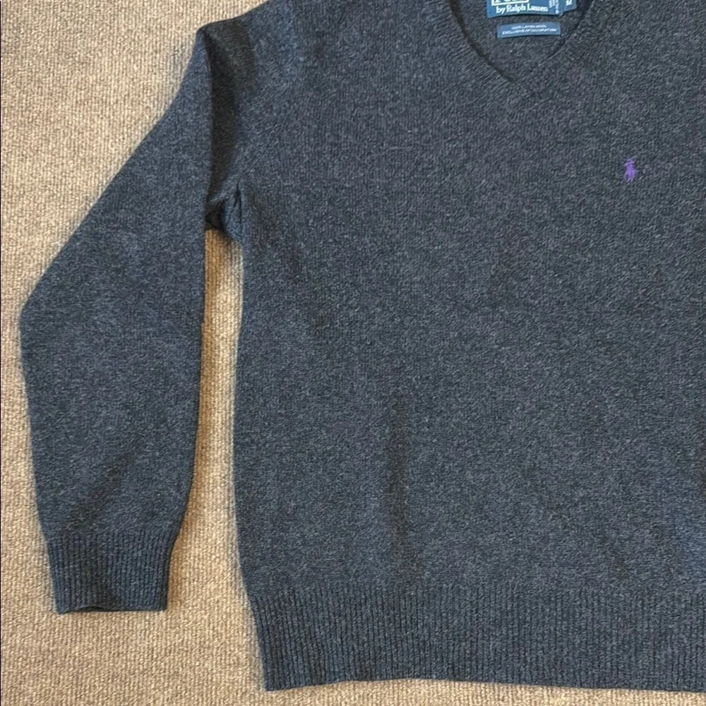 Polo Ralph Lauren Sweater Men’s Large 100% Lambswool Long Sleeve Vintage Black M
