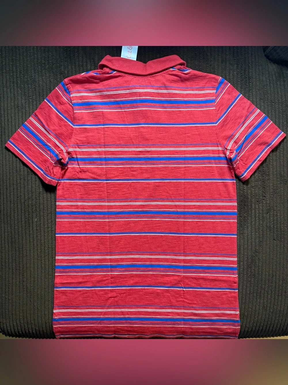 NWT Cat & Jack Red Striped Polo Shirt