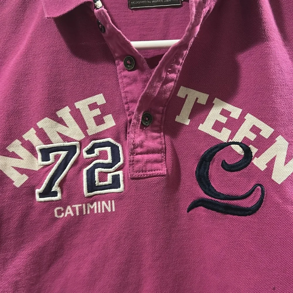 Catimini kids embroider Graphic 1/4 button down Polo Shirt short sleeve size 10