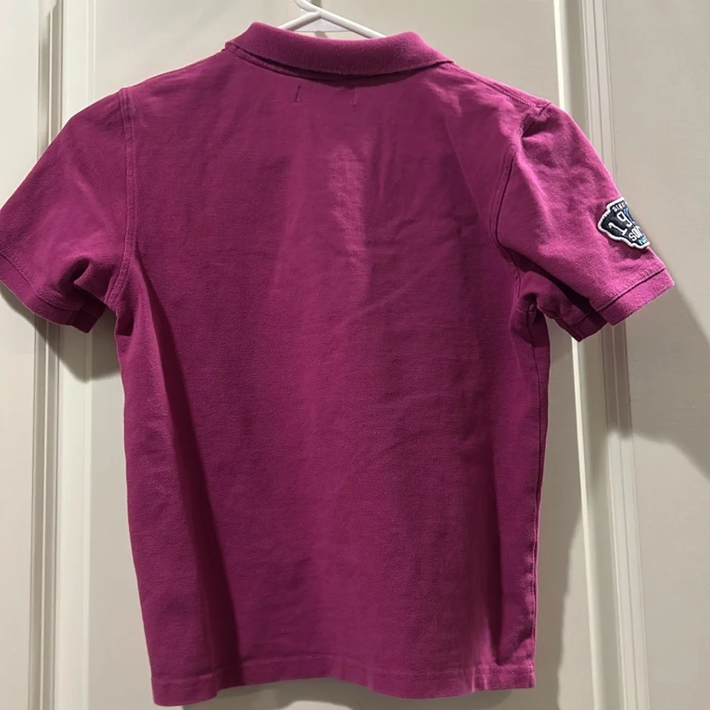 Catimini kids embroider Graphic 1/4 button down Polo Shirt short sleeve size 10
