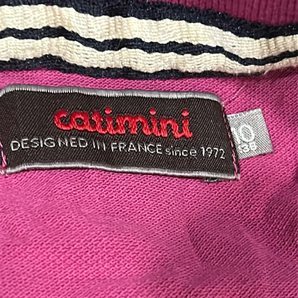 Catimini kids embroider Graphic 1/4 button down Polo Shirt short sleeve size 10