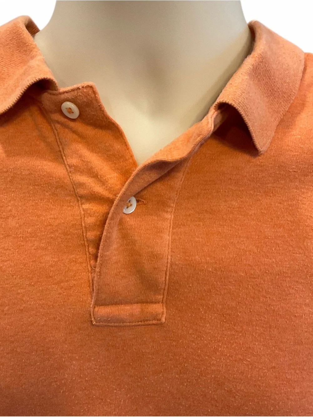 Polo by Ralph Lauren Mens Knit Polo Sz Large Heathered Orange Short Sleeve Fall