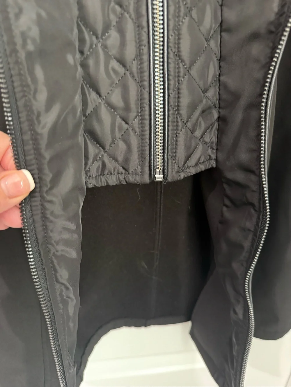 Michael Michael Kors Black Hooded Softshell Coat Quilted Zip Jacket Women's XS