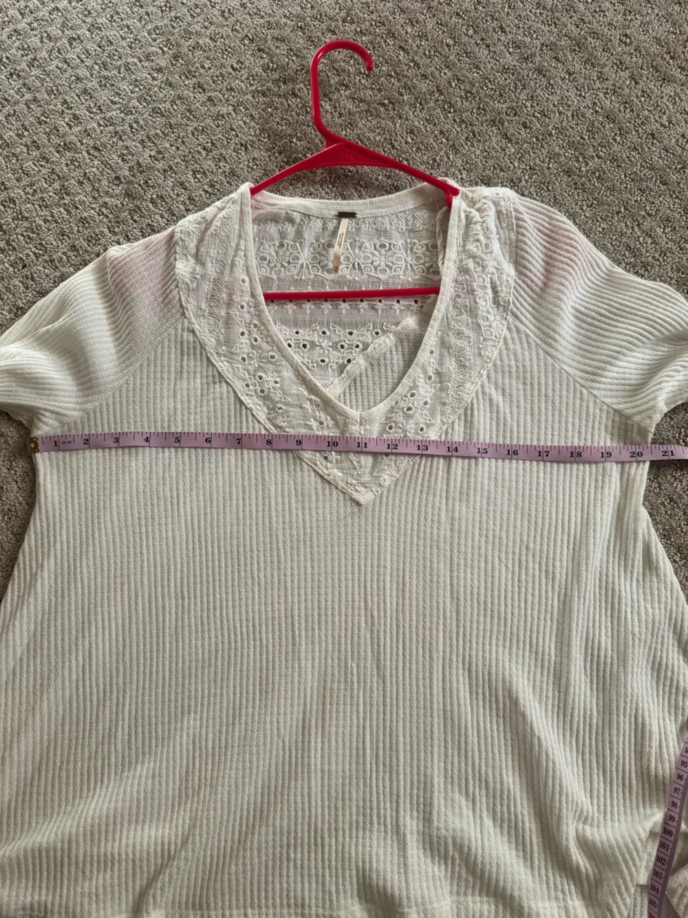 Free People Ivory Thermal Lace Bell Sleeve Boho Tunic Top XS