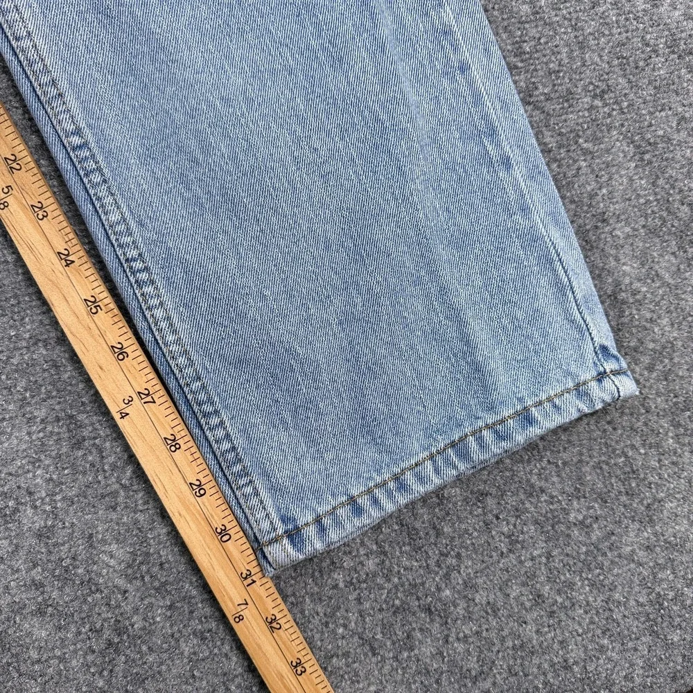Levis 505 Straight Fit Jeans Mens 40x32 Light Wash Blue Denim Cotton Classic