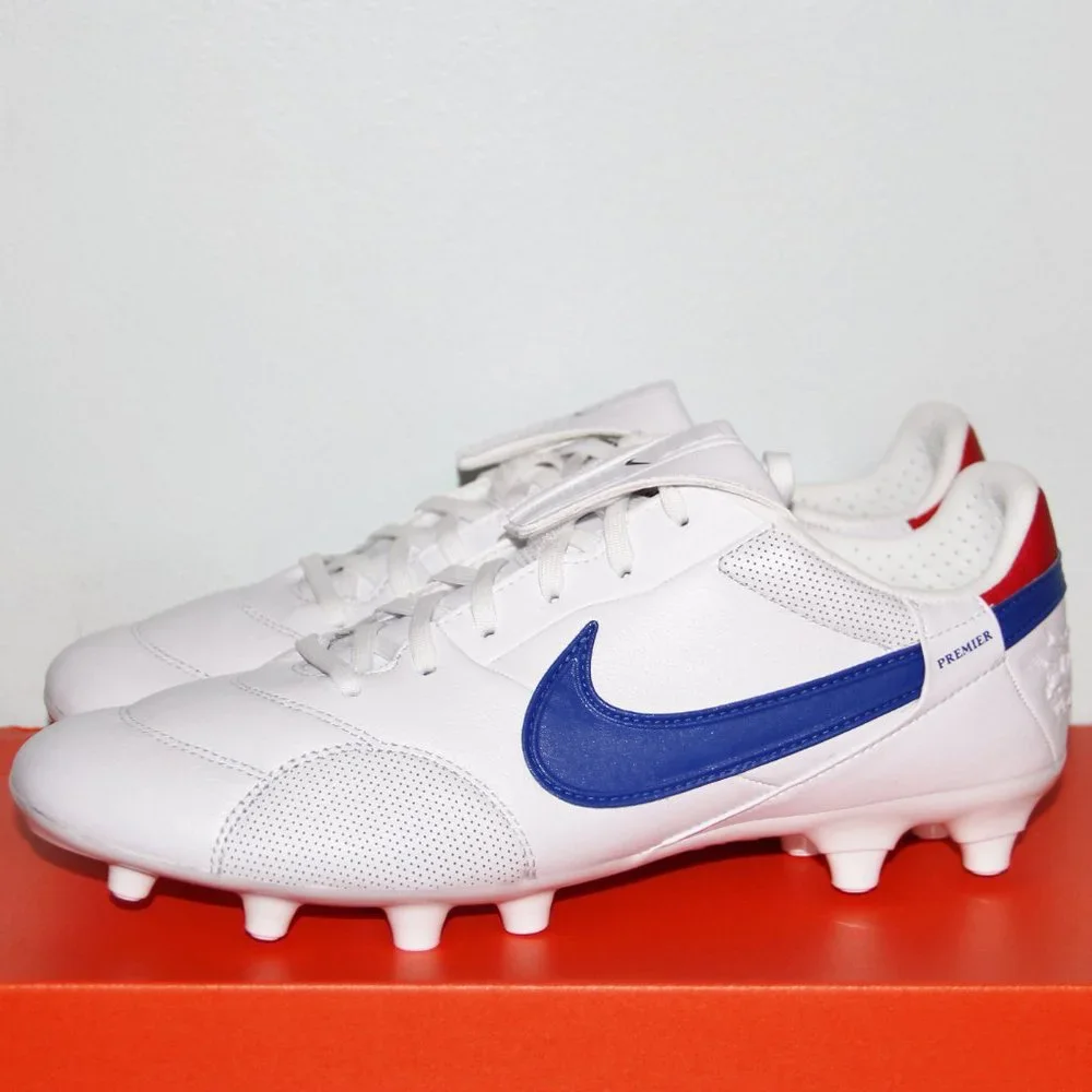 Nike Premier III FG Soccer Cleats Mens 7 7.5 8 White Royal Blue Red