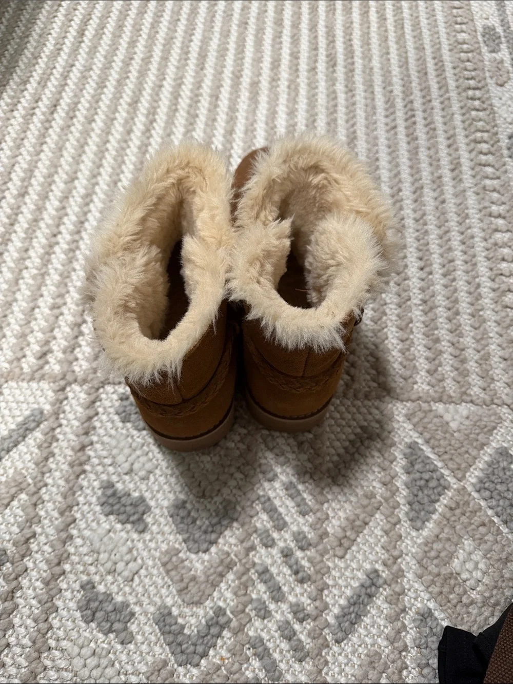 Style & Co. Faux Fur Trim Ankle Boots - Brown