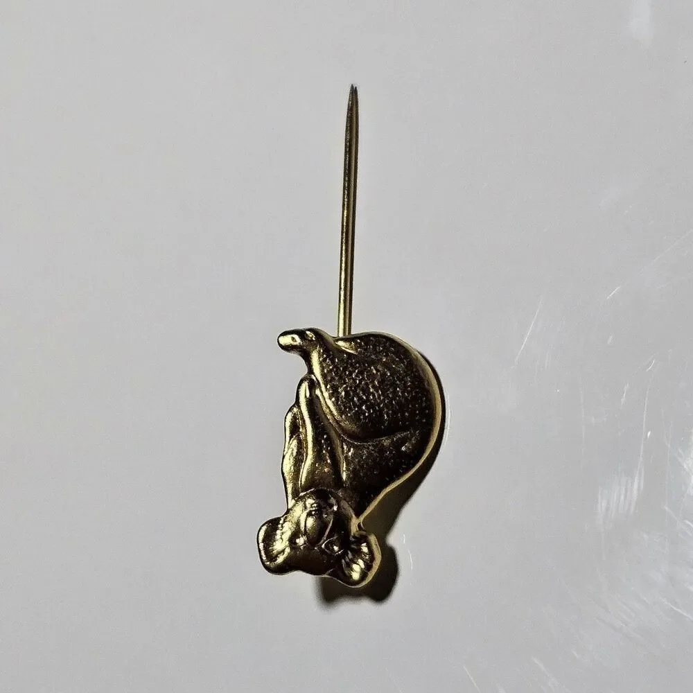 Vtg 1970's Stamped Swann & Hudson Koala Bear Gold Tone Tiny Stick Pin Australia