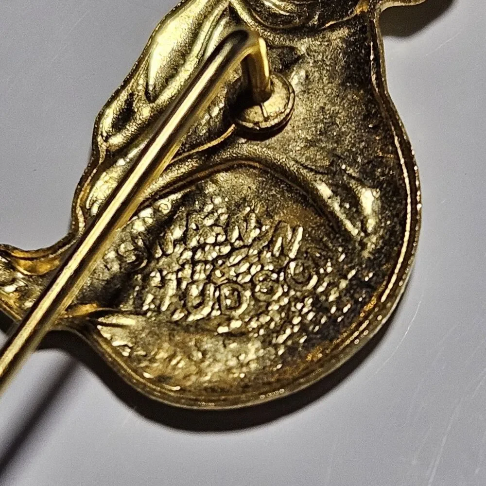 Vtg 1970's Stamped Swann & Hudson Koala Bear Gold Tone Tiny Stick Pin Australia