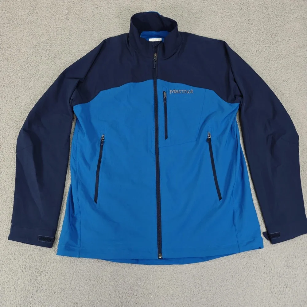 Marmot Jacket Mens XL Blue Navy Softshell M3 Lightweight Full Zip Outdoor Hiking