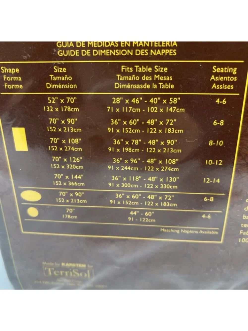 TerriSol karsten 104 tablecloth