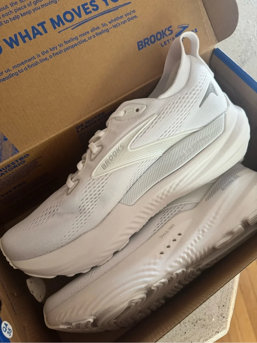 Brooks White Women’s Glycerin GTS Supportive Running Shoes