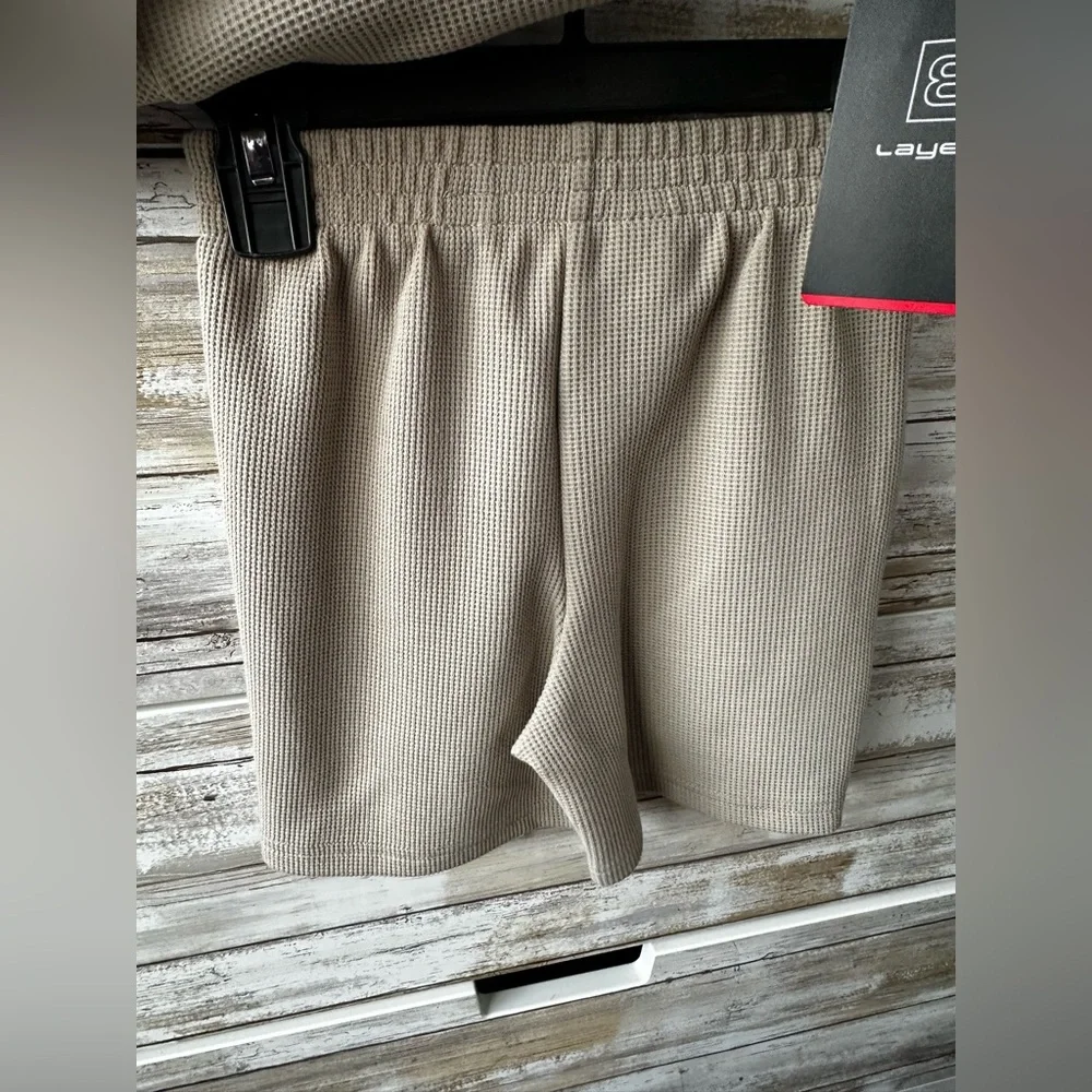 🆕 Layer 8 Boys Khaki 2 Pc Polo & Shorts Set Size 4 Quick Dry NWT