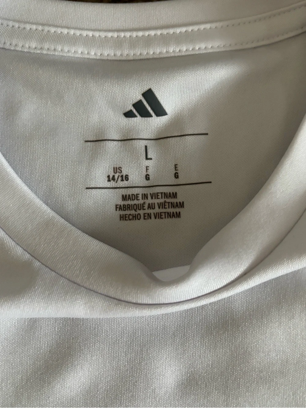 adidas White Tee with Black Logo Accent