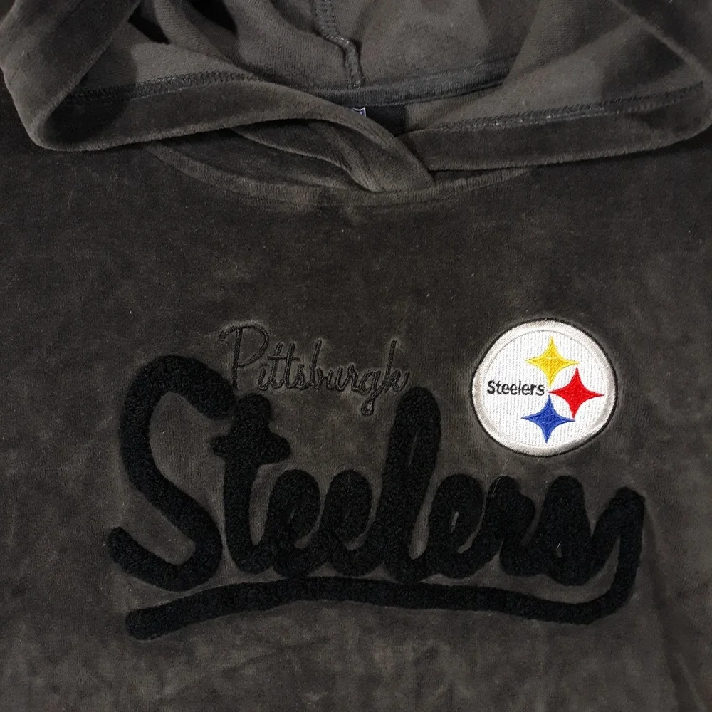 Team Apparel Pittsburgh Steelers Hoodie Dress Girls XL I 16 Short Sleeve Gray
