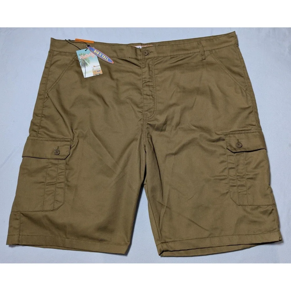 HUNTINGTON BC Men Big & Tall  48 (Actual 50x12) British Khaki Cargo Shorts NEW‎