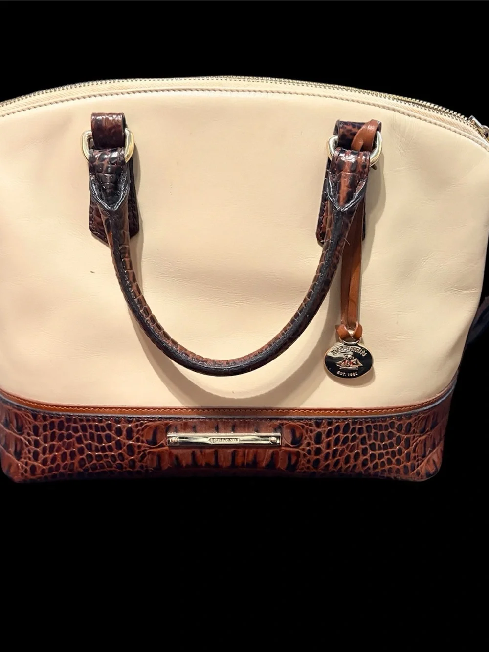 Brahmin cream leather