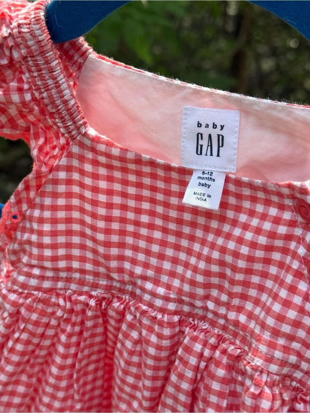 Baby Gap Embroidered Gingham Scalloped Frock