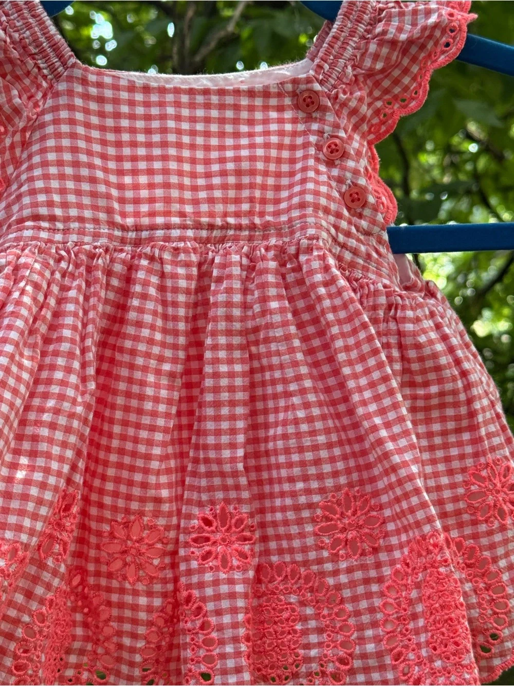 Baby Gap Embroidered Gingham Scalloped Frock