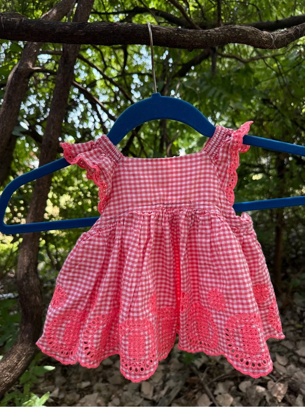 Baby Gap Embroidered Gingham Scalloped Frock