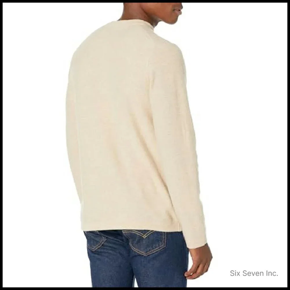 Men's Cashmere Crewneck Sweater Classic Elegant Minimal Pullover Winter Wear