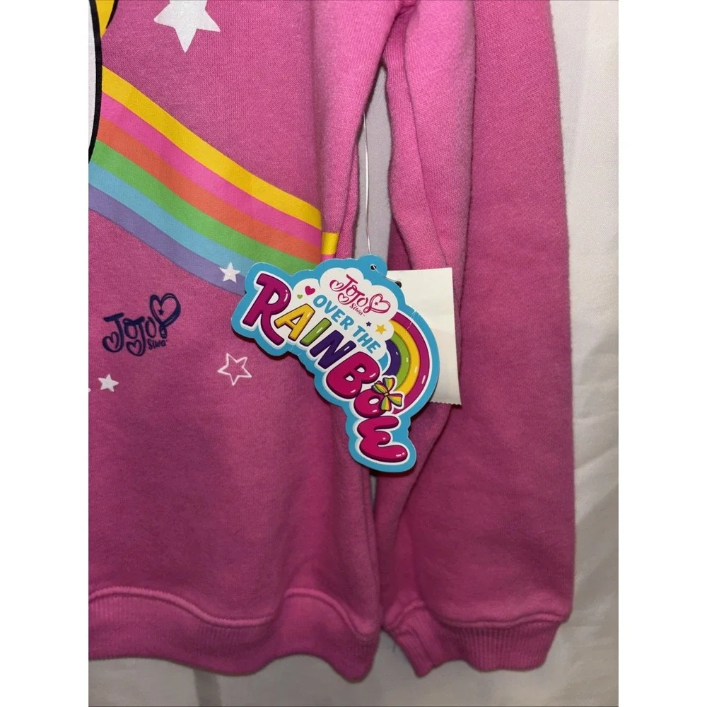Nickelodeon Girls Jojo Siwa Pink Unicorn Rainbow Sweatshirt Size XL 14-16 NWT