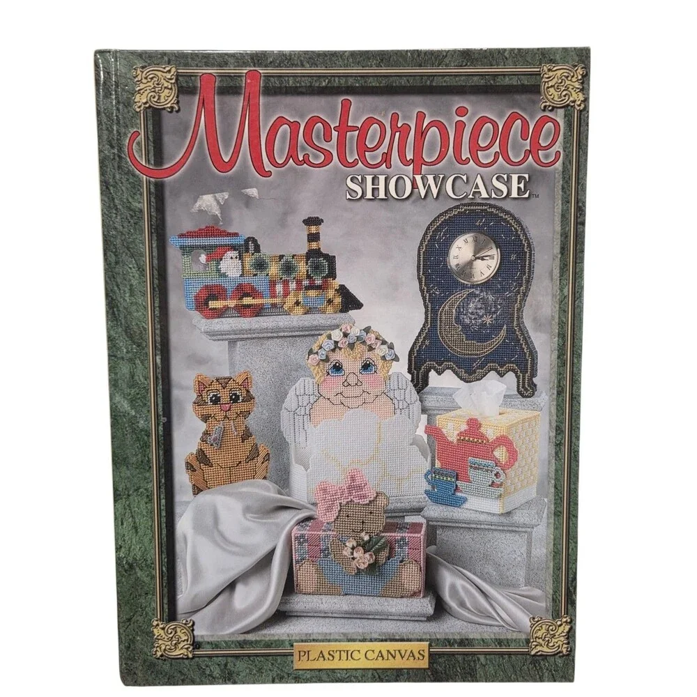 Masterpiece Showcase Craft Book Plastic Canvas Yarn Needlework Patterns Vintage