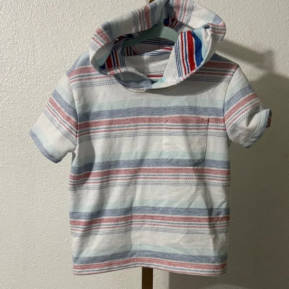 Cat & Jack Multicolor Striped Hoodie T-Shirt