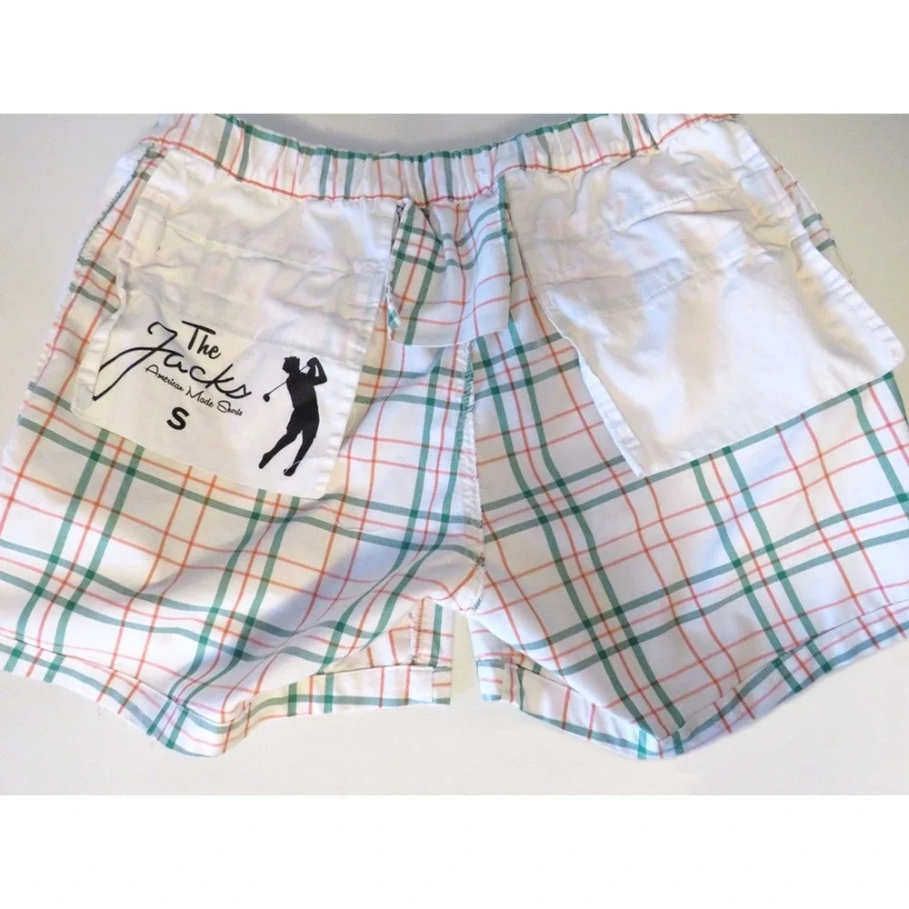 Chubbies USA Golf Shorts Men's Small Plaid Elastic Waist Made in USA 5.5