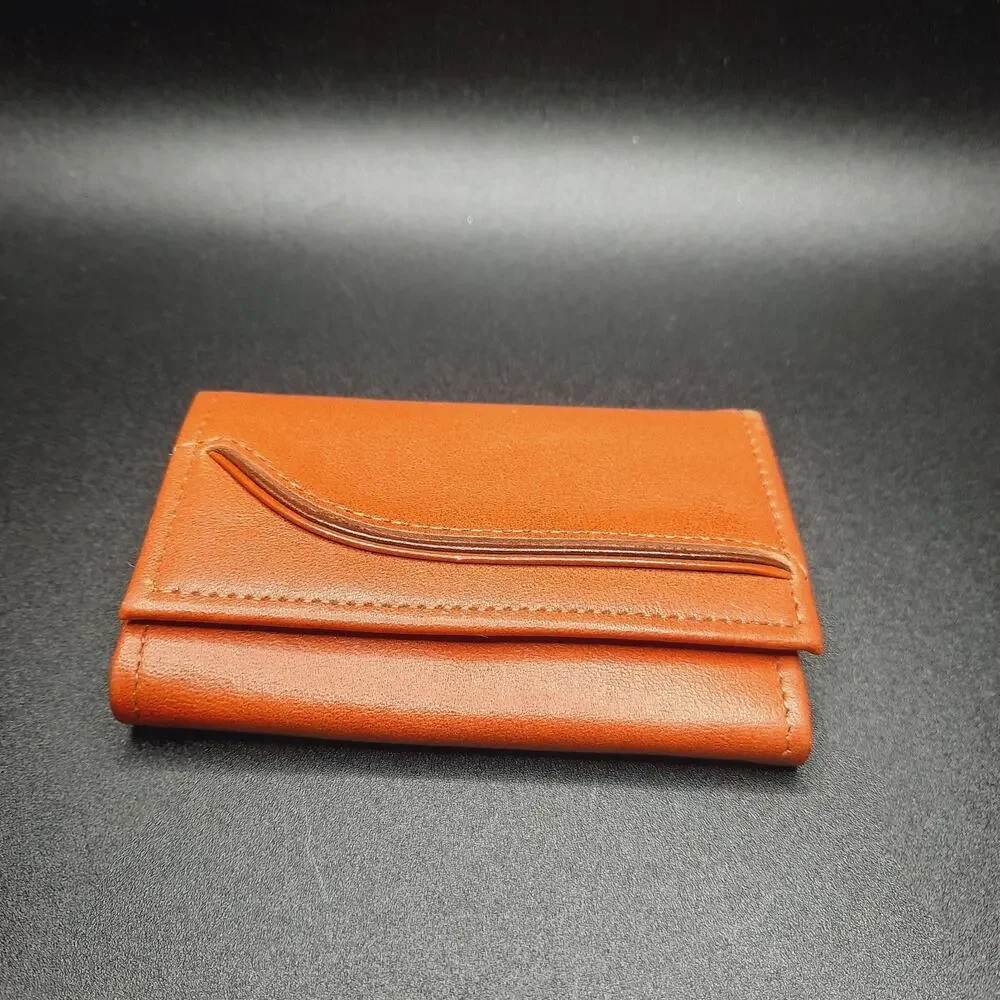 Vintage Princess Gardner Top Grain Cowhide Leather Key Case Wallet Trifold Brown