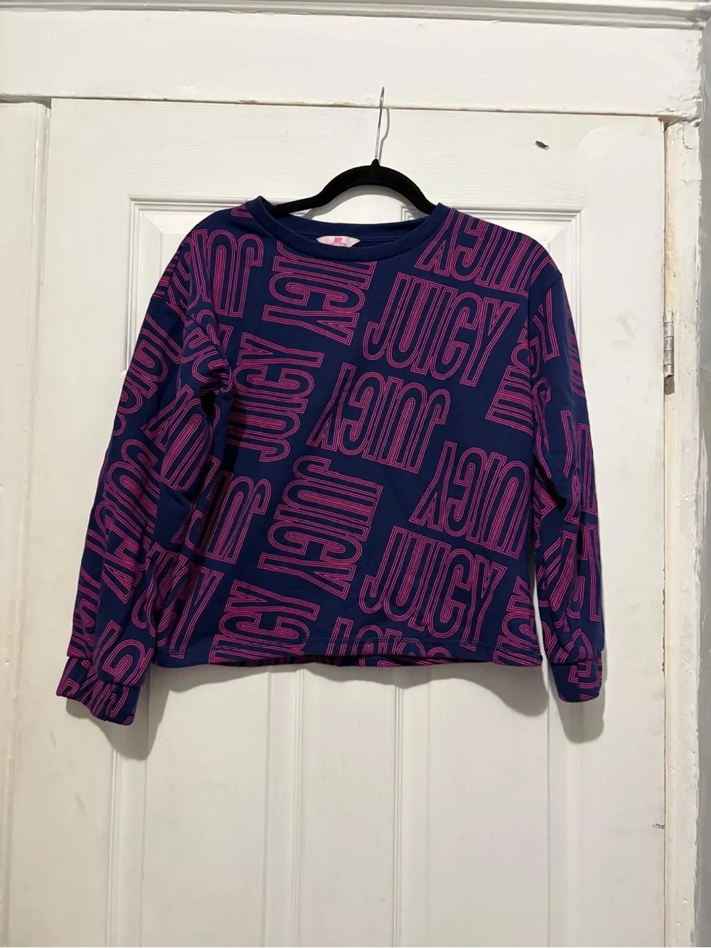 Juicy Couture Navy Top with Pink Logo Print
