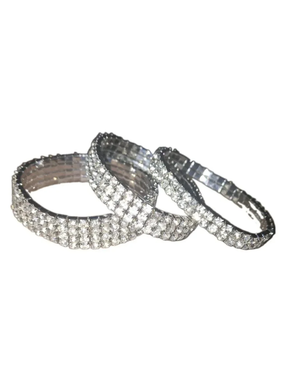 Choose One Crystal Rhinestone Stretch Bracelet Multirow Formal Bridal