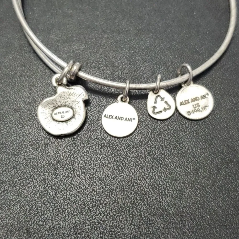 Alex and Ani silver tone apple bracelet 7.5