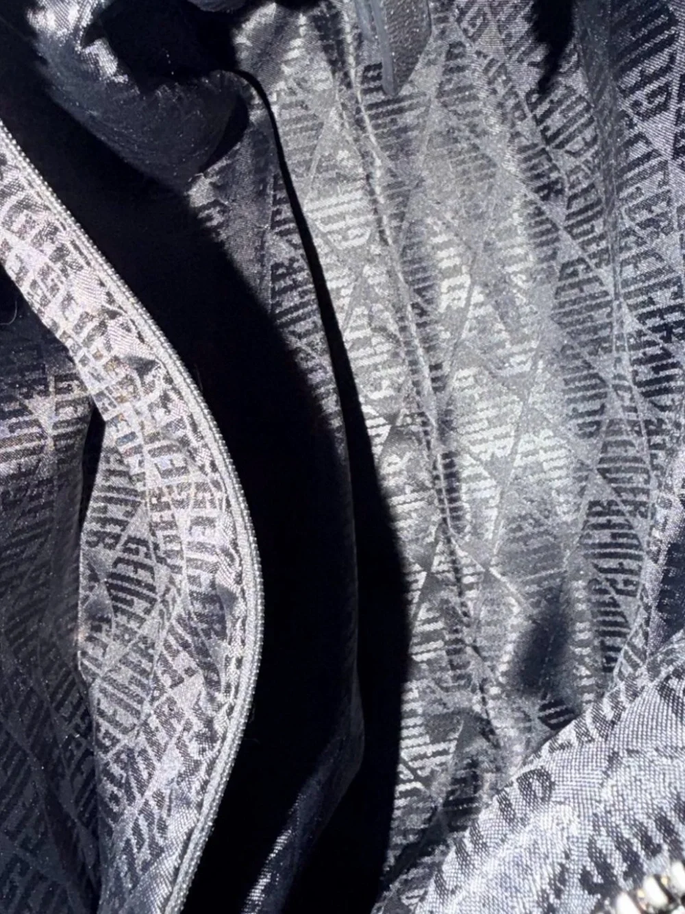 Kurt Geiger Quilted Metallic Shoulder Hobo in Gunmetal