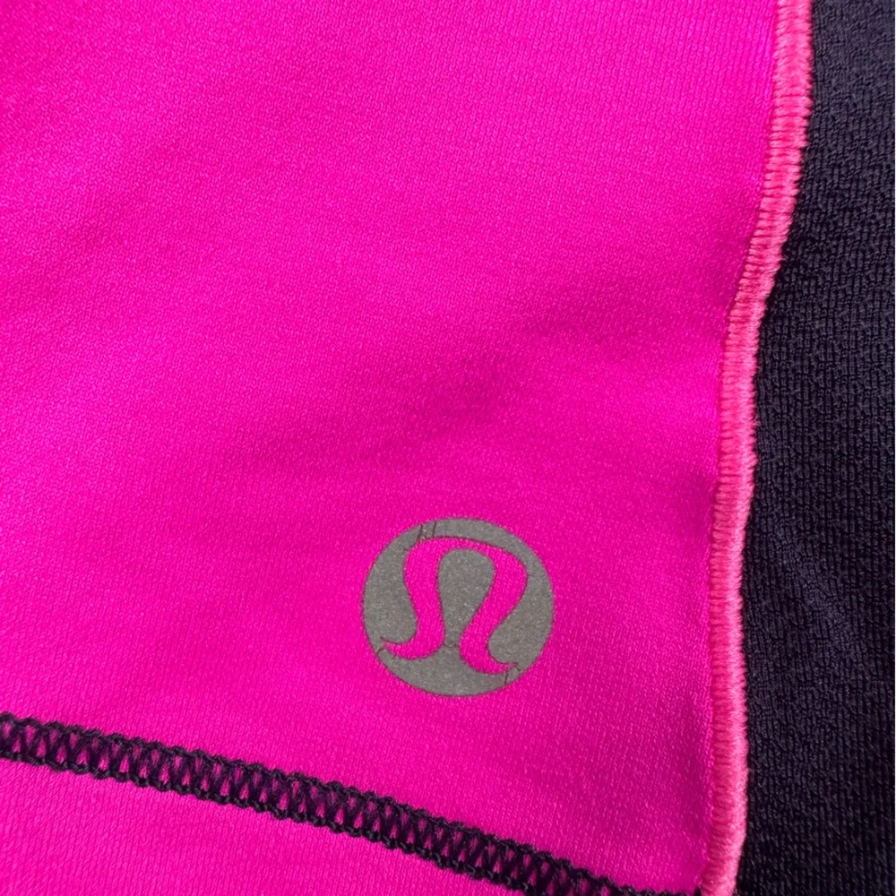 Lululemon spin it to win it Tank black/raspberry Glo light size 12