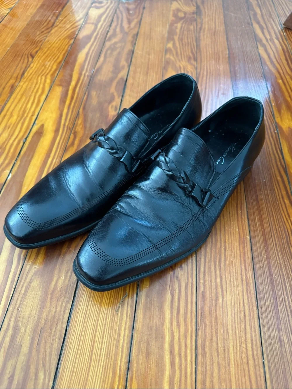 Kenneth Cole Men's Black Leather Slip-On Dress Shoes