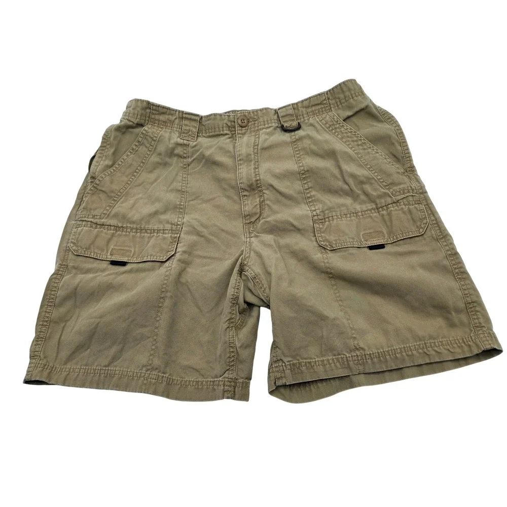 Wrangler Cargo Shorts Mens 38 Tan Khaki Cotton Canvas Utility NW941NM