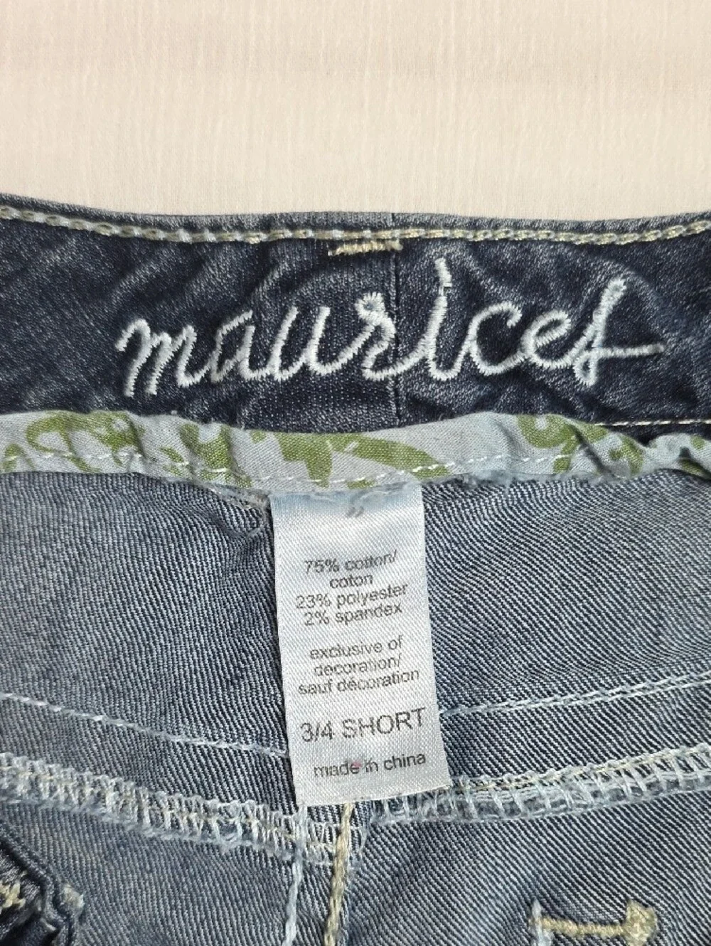 0792 Maurices Women's Dark Indigo Bootcut Jeans; 3/4 Short