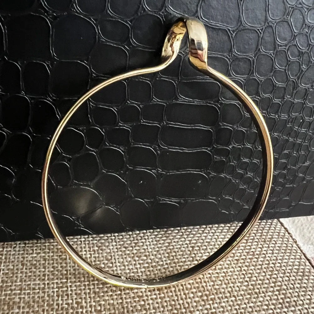 Anne Klein Gold Tone Knot Bangle Bracelet Size 7.75 Minimalist