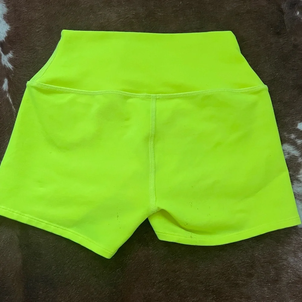 Alo Neon Yellow Active Biker Shorts
