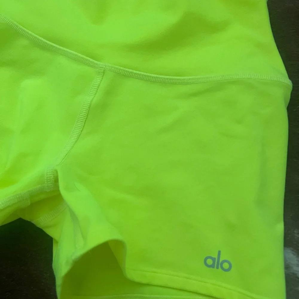 Alo Neon Yellow Active Biker Shorts