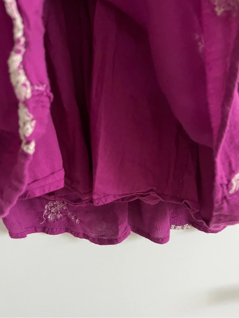 Free People Austin Emma Embroidered Swing Mini Dress Magenta XS