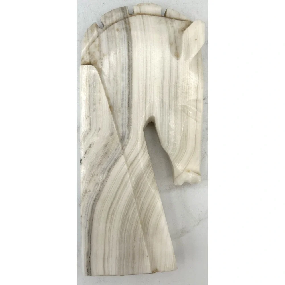 Hand Carved‎ Onyx Horse Head Figure Missing Bottom MCM Aprox 8 Inches