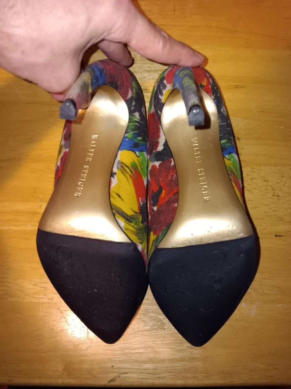 Walter Steiger Vintage Multicolor Floral Pointed-Toe Pumps Size 7.5