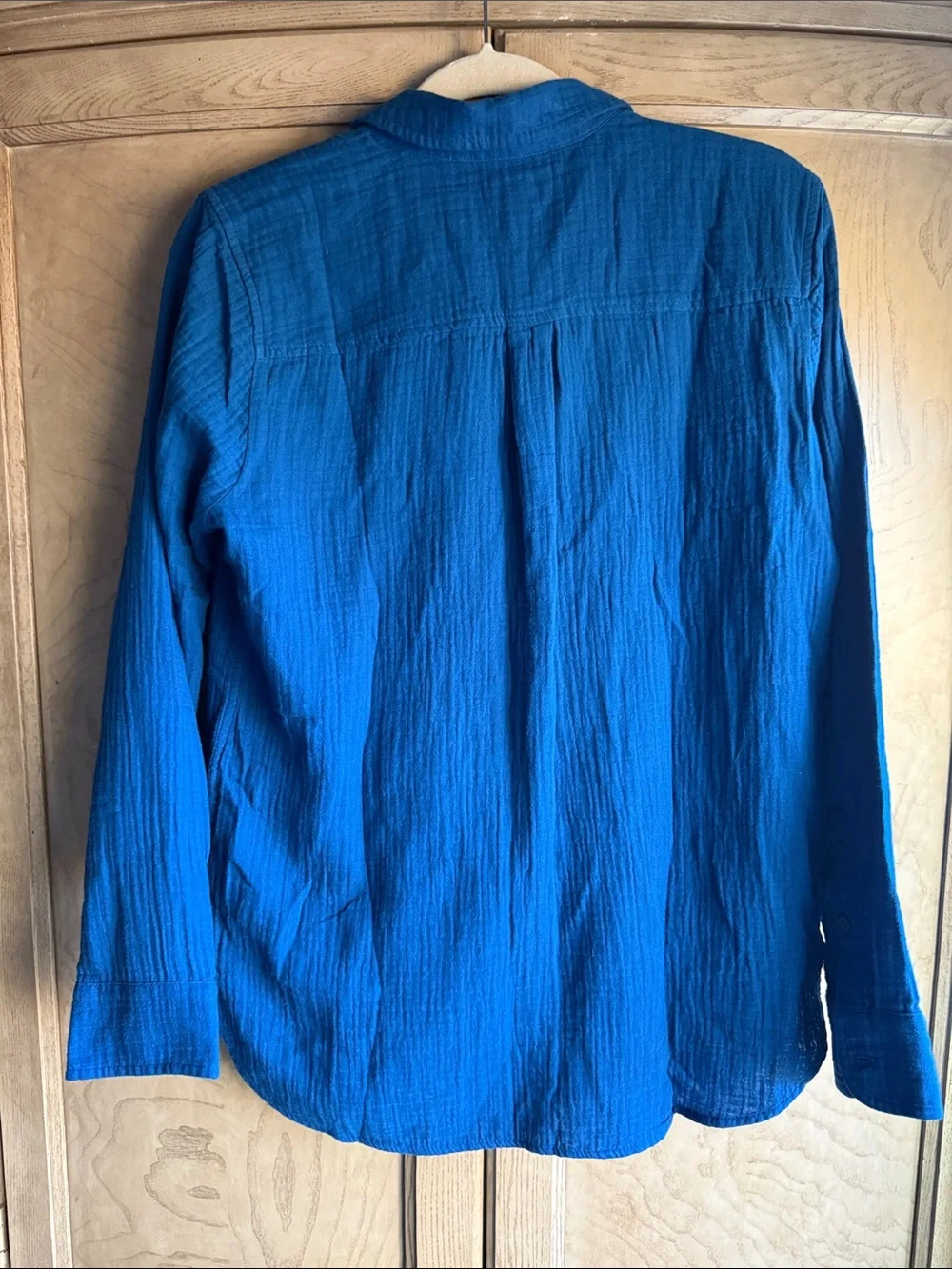 J. Crew Textured Button-Down Shirt in Cobalt Blue