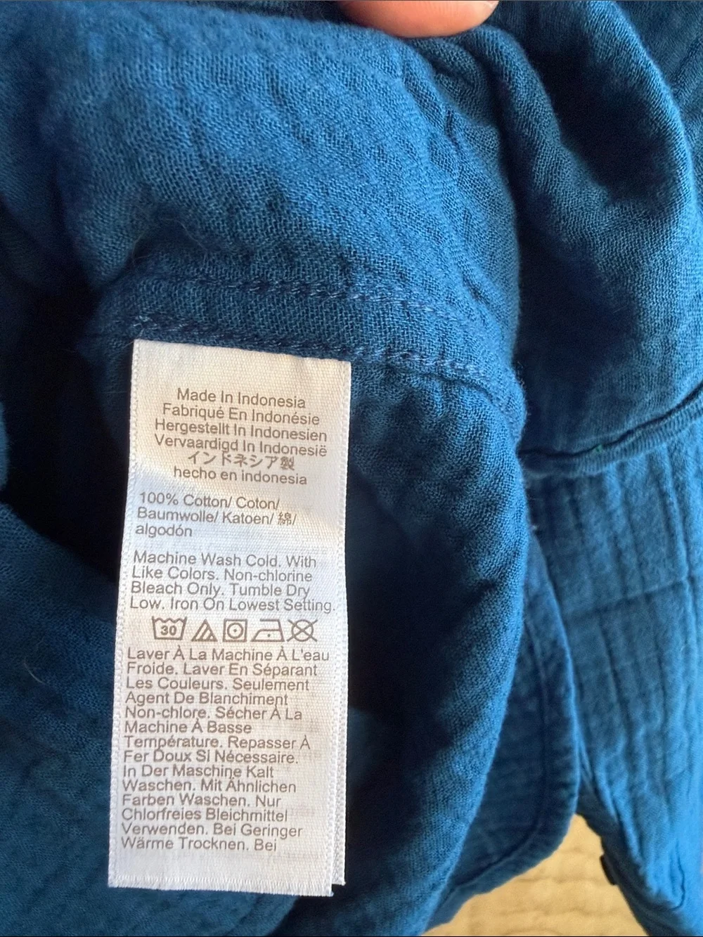 J. Crew Textured Button-Down Shirt in Cobalt Blue